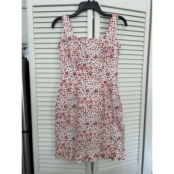 Moda International Red White Floral Ruffle Sleeveless Dress, Size 2 - Picture 10 of 10